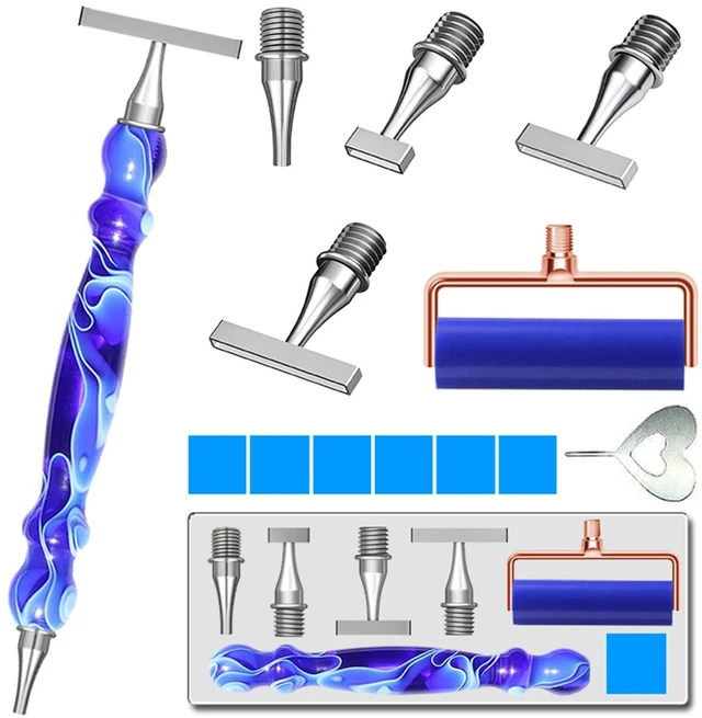 Main image of 13 PCS Thin Diamond Art Pens, Ergonomic Diamond Art Accessories | With 1,3,6,9 Thin Stainless Steel Nibs, 5D Diamond Art Tools, Screw Metal Diamond Painting Pens, Diamond Art Kits for Adults