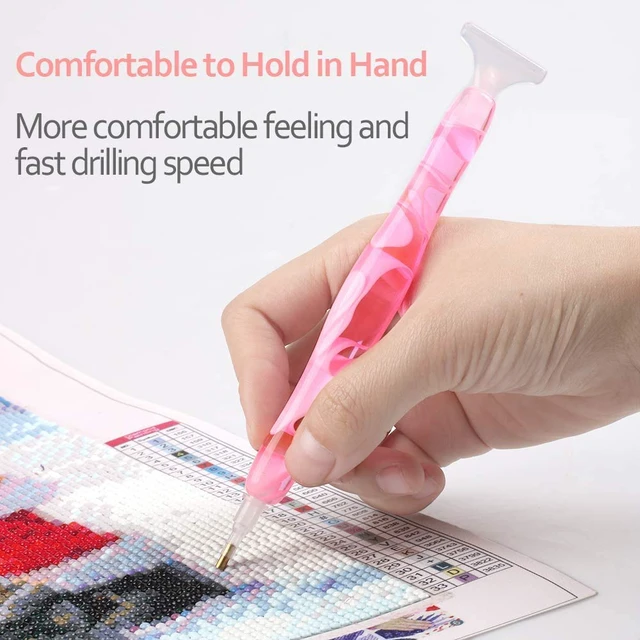 Alt view image 3 of 5 - Diamond Painting Pen, Handmade Resin Diamond Painting Pens with Glue Clay and Various Tips, More Comfortable and Faster, 5D Diamond Painting Tools for Diamond Paintings Hobby (Pink)