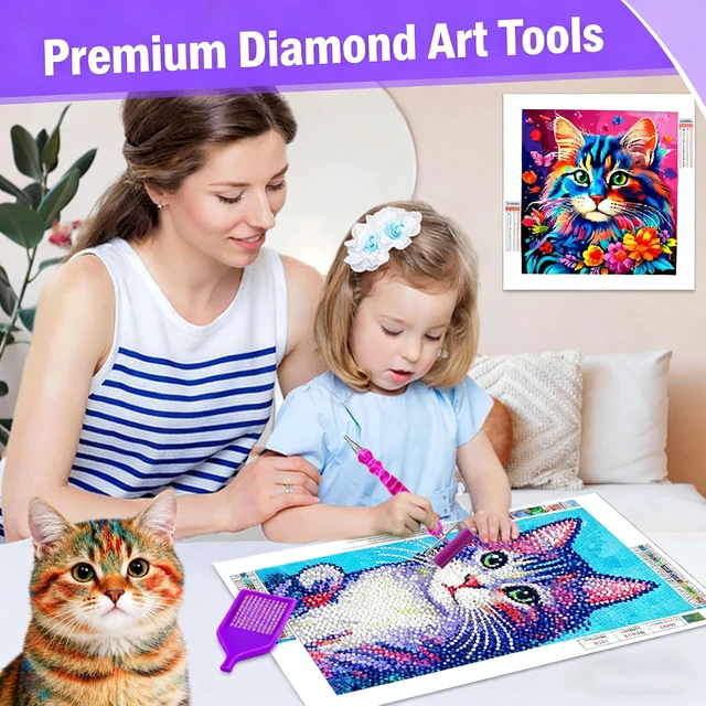 Alt view image 6 of 6 - 17PCS Ergonomic Diamond Art Pen Kits, with Multifunctional Metal Stainless Steel Screw Thin 1, 3, 6, 9, Tips, Correction Placers Roller Accessories (Purple + Pink + White + 5 PCS Tips)