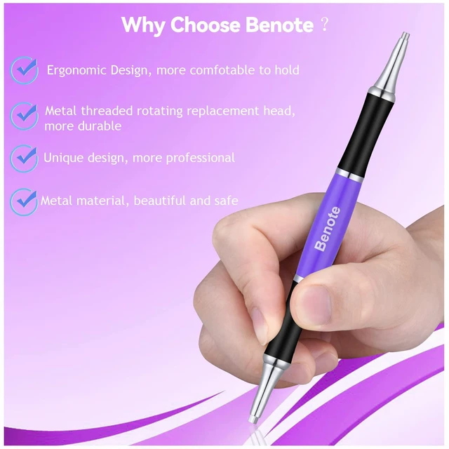 Alt view image 6 of 7 - Ergonomic Diamond Art Painting Pen, Upgrade Dual Rubber Metal Screw In Tip Round And Square Drill Pen for DIY Craft 5D Diamond Paint - B10 Purple