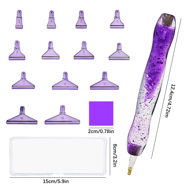 Alt view image 5 of 7 - 26 Pcs Plastic 5D Diamond Art Pens Kit with 13 Nibs Stylus Tool | Ergonomic Grip,13 Screw-Thread Plastic Tips for Multi-Placement,Fits All Diamond Kits,Dotting Tool for Nail Art & Crafts