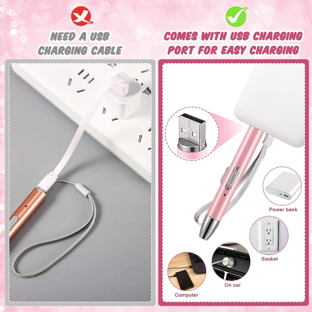 Alt view image 5 of 6 - 2 Pcs Diamond Painting Art Drill Pen with Light,Purple, Pink | Diamond Painting Accessories and Tools 12 Pen Heads 2 Anti-slip Mats 2 Wax Organizer Cases for DIY Craft Supplies