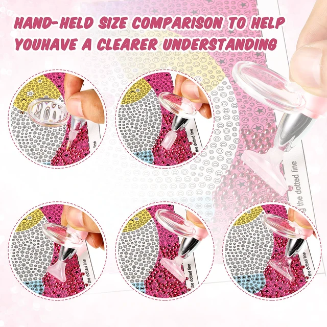 Alt view image 3 of 6 - 2 Pcs Diamond Painting Art Drill Pen with Light,Purple, Pink | Diamond Painting Accessories and Tools 12 Pen Heads 2 Anti-slip Mats 2 Wax Organizer Cases for DIY Craft Supplies
