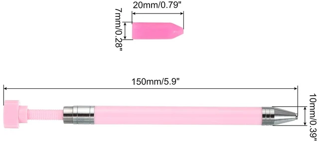 Alt view image 2 of 5 - Diamond Art Pen with Wax, Diamond Art Accessories Refillable Wax Pen with 20Pcs Wax for Diamond Art Nail DIY Craft, Pink