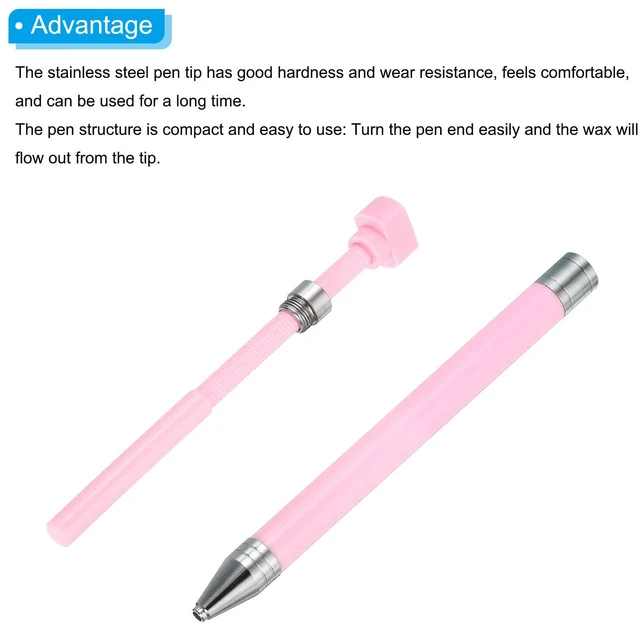 Alt view image 4 of 5 - Diamond Art Pen with Wax, Diamond Art Accessories Refillable Wax Pen with 20Pcs Wax for Diamond Art Nail DIY Craft, Pink