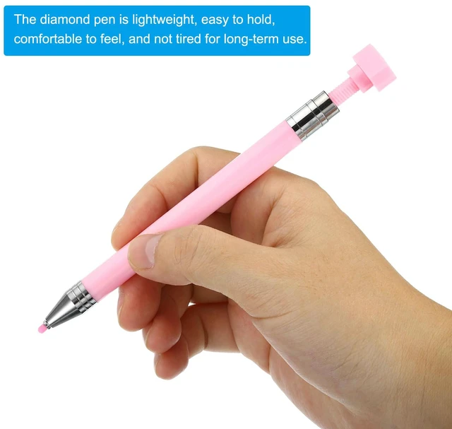Alt view image 5 of 5 - Diamond Art Pen with Wax, Diamond Art Accessories Refillable Wax Pen with 20Pcs Wax for Diamond Art Nail DIY Craft, Pink