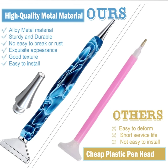 Alt view image 6 of 7 - Diamond Painting Pens, Classic Wax Stylus Diamond Art Pen, Gem Painting Tools Accessories, Gem Art Pen with Metal Tips for 5D Craft Nail