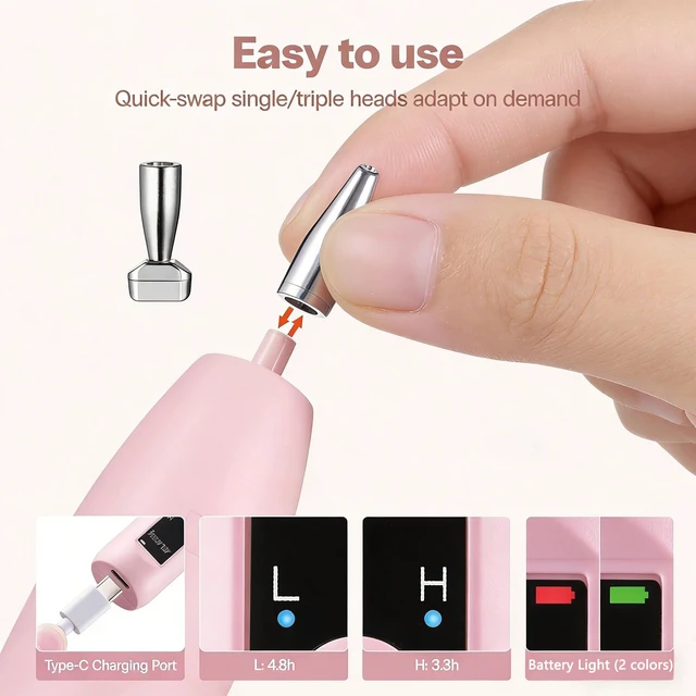 Alt view image 3 of 7 - Electric Diamond Art Vacuum Pens, Diamond Art Kits for Adults, Pink | No Wax Needed, Wireless, Rechargeable, 2 Suction Levels, 3Pcs Replaceable Tips, Diamond Painting Accessories and Tools