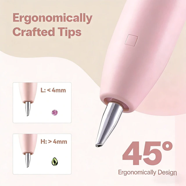 Alt view image 5 of 7 - Electric Diamond Art Vacuum Pens, Diamond Art Kits for Adults, Pink | No Wax Needed, Wireless, Rechargeable, 2 Suction Levels, 3Pcs Replaceable Tips, Diamond Painting Accessories and Tools