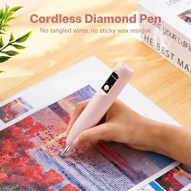 Alt view image 2 of 7 - Electric Diamond Art Vacuum Pens, Diamond Art Kits for Adults, Pink | No Wax Needed, Wireless, Rechargeable, 2 Suction Levels, 3Pcs Replaceable Tips, Diamond Painting Accessories and Tools