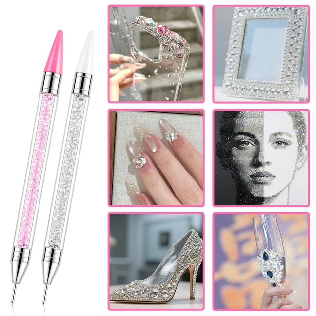 Alt view image 6 of 7 - Rhinestone Picker Tool, 2 Bedazzling Pen, 6 Extra Wax Tips&Tweezer | 16Pcs Bedazzling Tools, Diamond Painting Dotting Pen with Precision Tweezer, Nail Art DIY Kit