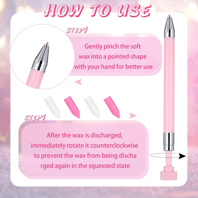 Alt view image 4 of 6 - 2 Pack Diamond Painting Pens with 40 Pcs Replacement Wax, Solid | Diamond Painting Tools for Art Craft, Easy Grip, with Protective Case, for Gem Nail and DIY Painting