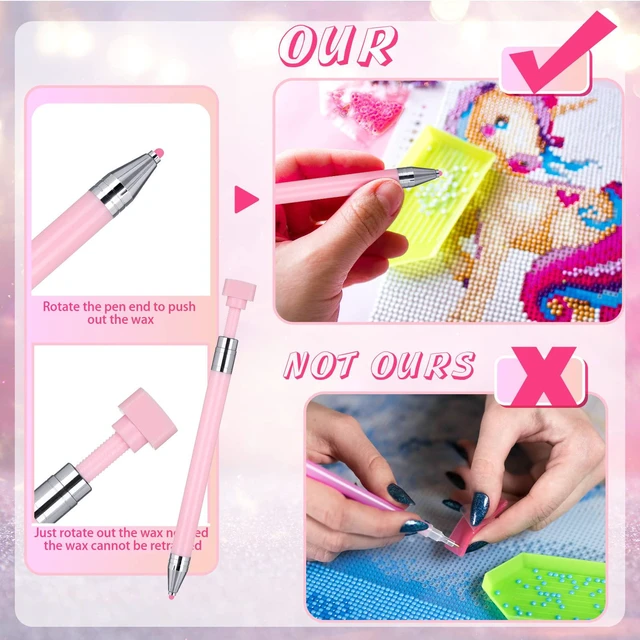 Alt view image 5 of 6 - 2 Pack Diamond Painting Pens with 40 Pcs Replacement Wax, Solid | Diamond Painting Tools for Art Craft, Easy Grip, with Protective Case, for Gem Nail and DIY Painting