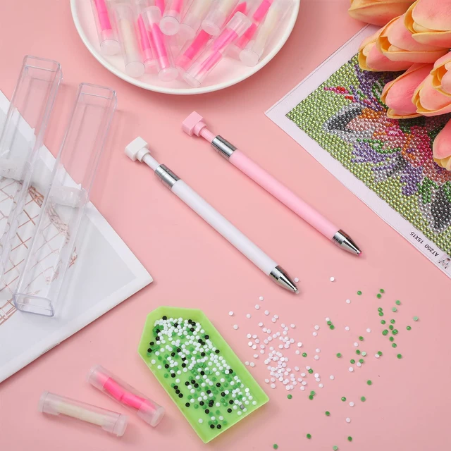 Alt view image 6 of 6 - 2 Pack Diamond Painting Pens with 40 Pcs Replacement Wax, Solid | Diamond Painting Tools for Art Craft, Easy Grip, with Protective Case, for Gem Nail and DIY Painting