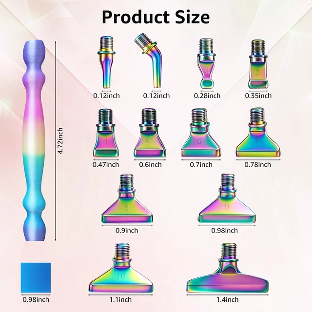 Alt view image 2 of 7 - Diamond Art Pens, 21Pcs Diamond Painting Pen Kit,Painting Tools with Stainless Steel & Colored Threaded Metal Tips, Ergonomic Design Gem Art Kits for DIY Crafts