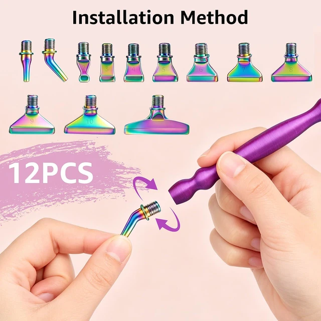 Alt view image 3 of 7 - Diamond Art Pens, 21Pcs Diamond Painting Pen Kit,Painting Tools with Stainless Steel & Colored Threaded Metal Tips, Ergonomic Design Gem Art Kits for DIY Crafts