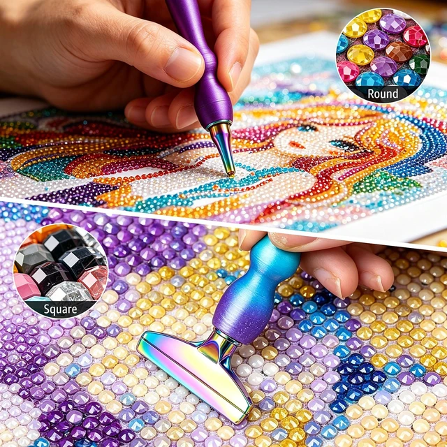 Alt view image 5 of 7 - Diamond Art Pens, 21Pcs Diamond Painting Pen Kit,Painting Tools with Stainless Steel & Colored Threaded Metal Tips, Ergonomic Design Gem Art Kits for DIY Crafts