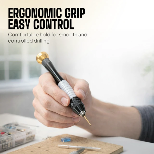 Alt view image 5 of 7 - Pin Vise Hand Drill Manual with Micro Drill Bits, Jewelry Drill for Resin