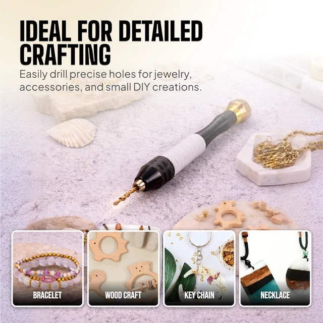 Alt view image 7 of 7 - Pin Vise Hand Drill Manual with Micro Drill Bits, Jewelry Drill for Resin