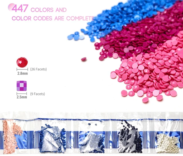 Alt view image 2 of 6 - 447 Colors Round Diamond Painting Beads | 89400 Pcs Replacement Beads for Missing Drills, DIY Diamond Art Painting Gems & Nail Art Accessories, 200 Pcs Per Color