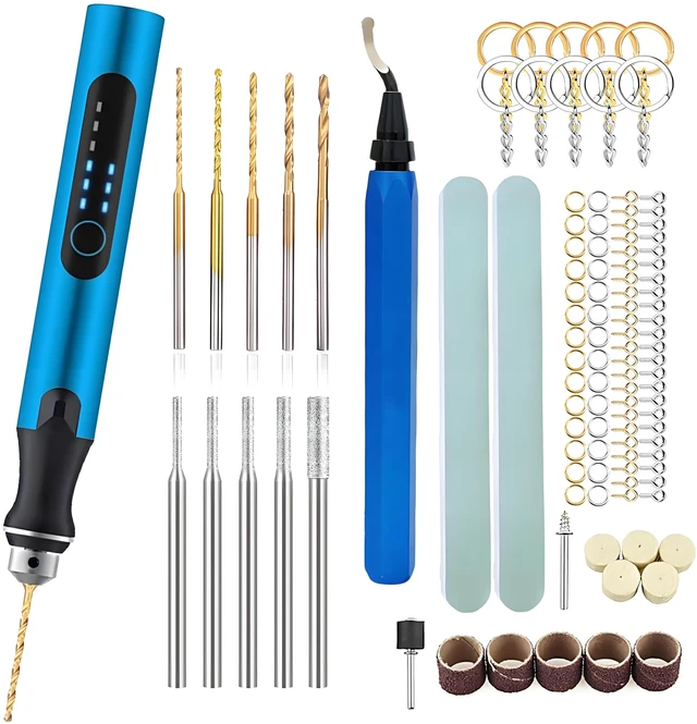 Main image of Resin Polishing Tools Kit,Electric Resin Drill Kit,Rotary Pen & Deburring Tool 3D Printing for Keychain Making,Jewelry Art,Resin Duberring, Drilling,Polishing,Engraving,DIY