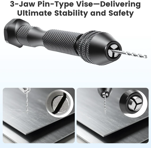 Alt view image 6 of 7 - Micro Drill Bit Set with 26Pcs HSS & Carbon Steel Micro Drill Bits (0.5-3.2mm), Pin Vise Hand Drill Set for Resin Casting, Jewelry Making, PCB Drilling, Modeling, and Small Craft Holes