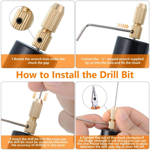 Alt view image 3 of 7 - Electric Hand Drill Set for Resin Casting Mold, Electric Drill with 8 Drill Bits (0.8-1.2 Mm), Pin Vise Hand Drill with 10 Mini Drills (0.8-3.0 Mm), 10 PCB Twist Drills (0.3-1.2 Mm), Screwdriver