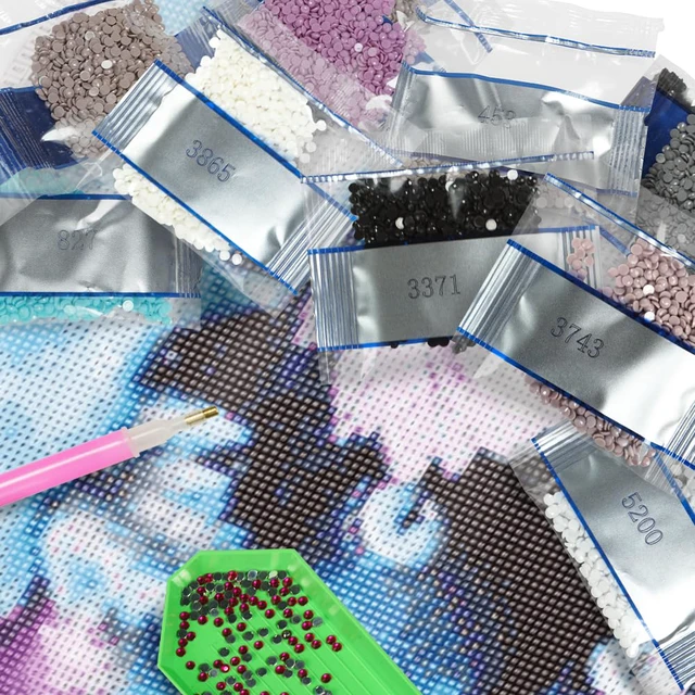 Alt view image 6 of 7 - 30000 Pcs 60 Colors Diamond Art Painting Beads | 5D Diamond Painting Accessories, Round Diamond Painting Drills Diamonds Flat Bottom Rhinestones for Bead Art Gem Art Craft