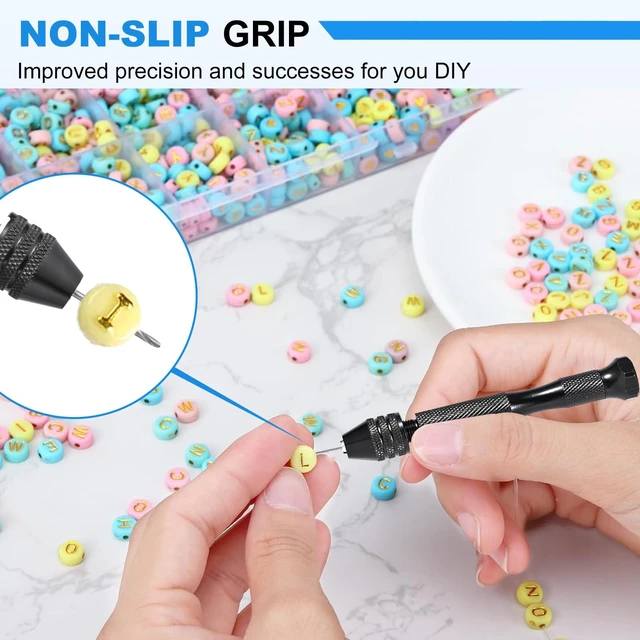Alt view image 6 of 7 - 26 PCS Micro Drill Bit Set, Pin Vise Hand Drill Manual Jewelry w/Micro Drill Bits (0.5mm-2.5mm), Rotary Craft Drill for Jewelry Making, Resin, Wood, Plastic, Miniature, Beads, Clay