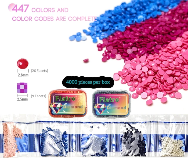 Alt view image 2 of 6 - Diamond Art Beads, Color Code 780 Round Resin Drills | 4000 Pcs Flat Bottom Replacement Gems for 5D DIY Diamond Painting Accessories & Nail Art Crafts