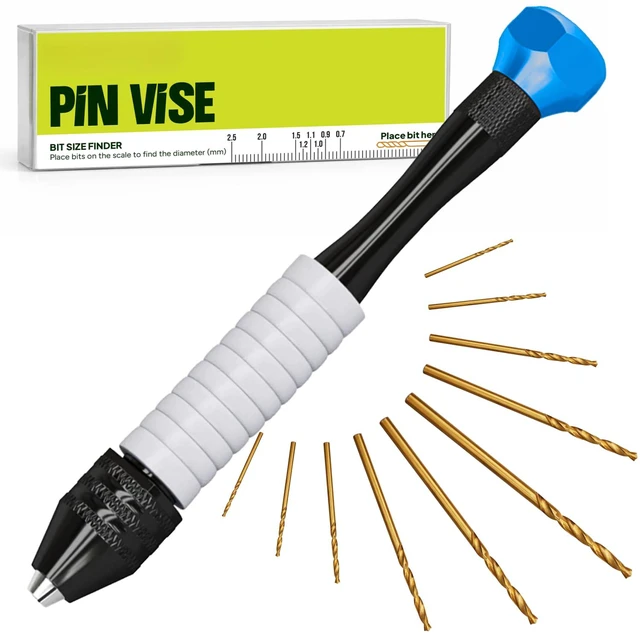 Main image of Jewelry Hand Drill Pin Vise, Micro Drill Bits Set for Resin & Crafts, Blue