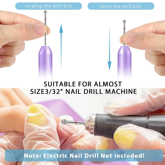 Alt view image 5 of 7 - Nail Drill Bits Cuticle Clean,1 Pcs Diamond Ball Head Burrs Nail Bits Professional Dead Skin Manicure Tools Safety Removal Cuticle Drill Bit(Round Shape)