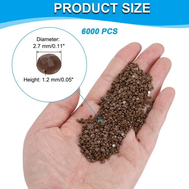 Alt view image 2 of 6 - 6000 Pcs Diamond Art Painting Replacement Beads, Resin Crystal Painting Rhinestones, Diamond Art Accessories for Nails Crafts DIY Makeup, Deep Brown