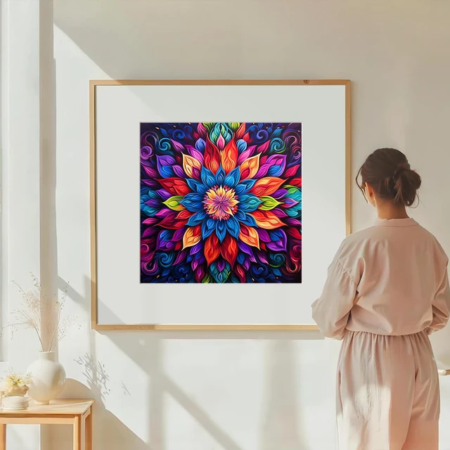 Alt view image 2 of 7 - Mandala Diamond Painting Kits for Adults, Diamond Art 12x12 Inch | 5D Diamond Art Kits, DIY Crystal Gem Art, Round Full Drill, All Tools, Relaxing Craft Home Wall Decor Gift, Beginner Friendly