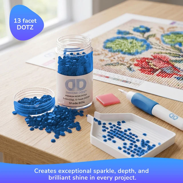 Alt view image 4 of 7 - 2.8mm Round Beads, 12g Cylinder, Ocean Blue, Freestyle Drills | Premium resin pieces that grip firmly, brilliant color, neat shape, suited to refill mosaic kits or revive dull canvas