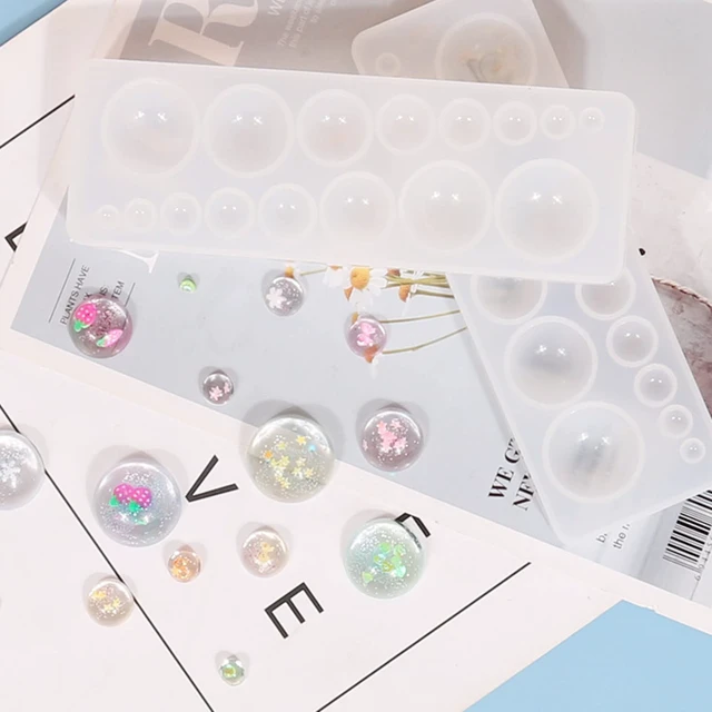 Alt view image 3 of 7 - Round Cabochon Mold Resin Jewelry Molds Silicone Molds for Resin | 2Pcs Small Round Resin Jewelry Casting Molds,Gem Jewelry Casting Mold for Making Earrings, Jewelry Making Crafting Projects