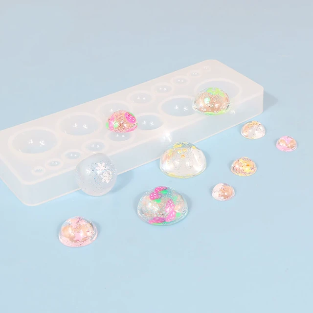 Alt view image 5 of 7 - Round Cabochon Mold Resin Jewelry Molds Silicone Molds for Resin | 2Pcs Small Round Resin Jewelry Casting Molds,Gem Jewelry Casting Mold for Making Earrings, Jewelry Making Crafting Projects