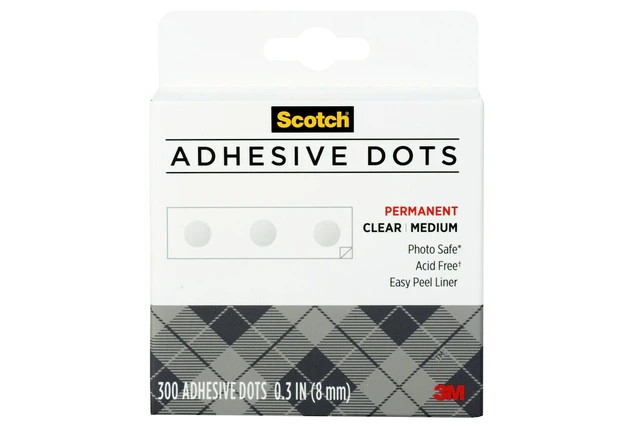 Alt view image 2 of 4 - Adhesive Dots, Medium, 0.3 inches, 300 Dots/Pack, Easy Dispensing, Permanent, Photo-Safe, 1-Pack