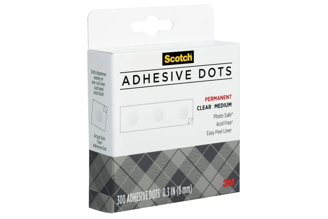 Alt view image 3 of 4 - Adhesive Dots, Medium, 0.3 inches, 300 Dots/Pack, Easy Dispensing, Permanent, Photo-Safe, 1-Pack