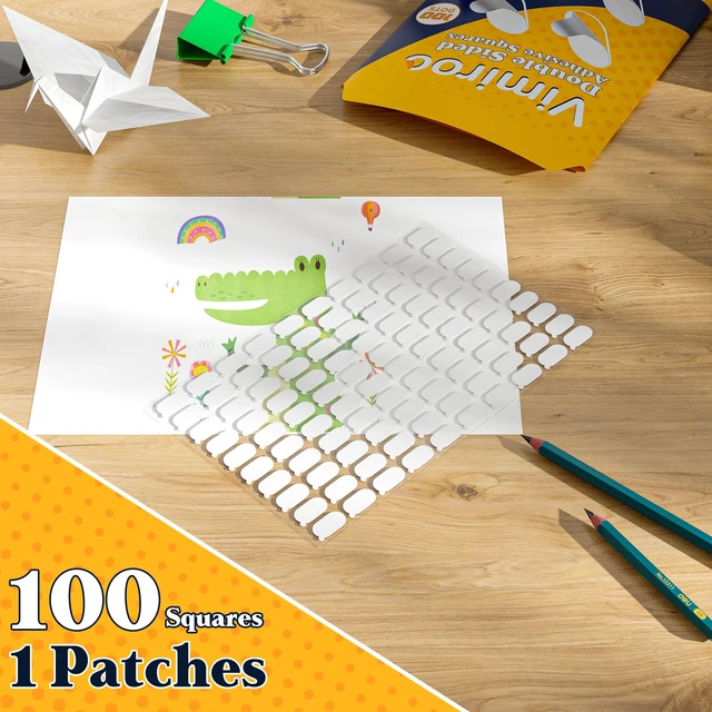 Alt view image 7 of 7 - 100pcs Clear Sticky Tack, Glue Adhesive Dots, Museum Mounting Putty | Ultra-Thin 1mm Sticky Mounting Dots with Easy-Peel Tabs for Posters, Photos, Balloons, Crafts, Classroom and Party Decor