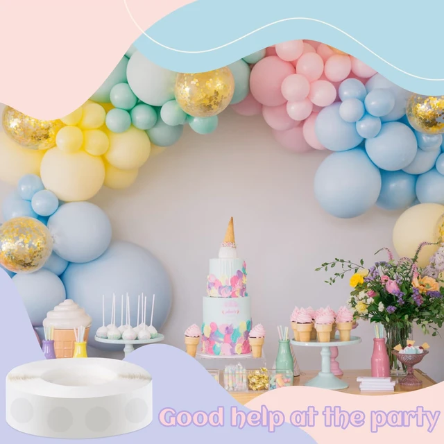 Alt view image 5 of 7 - 3000 Pieces Glue Points, Balloon Tape, Sticky Dots, Double Sided Glue Points, Balloon Sticky Dots for Craft, Wedding Decoration, Stick Photos