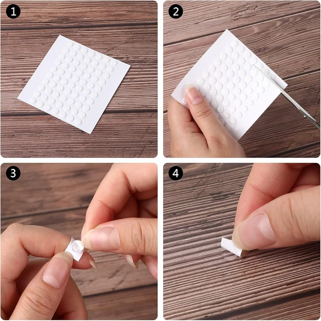 Alt view image 3 of 7 - 6 mm Sticky Dots,140 Pcs Round Putty Clear Tape for DIY Crafts | Sticky Tack Points Tape for School Office,Heavy Duty No Trace Poster Adhesive Mounting Tape for Removable Balloons Stickers