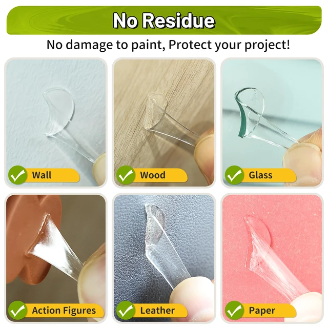 Alt view image 4 of 7 - Upgraded 360Pcs Double Sided Tape Sticky Dots with Pull Tab | Removable Adhesive Mounting Putty No Trace Dots, 0.6" Clear Sticky Tack for Museum Picture Festival Decor Crafts & DIY