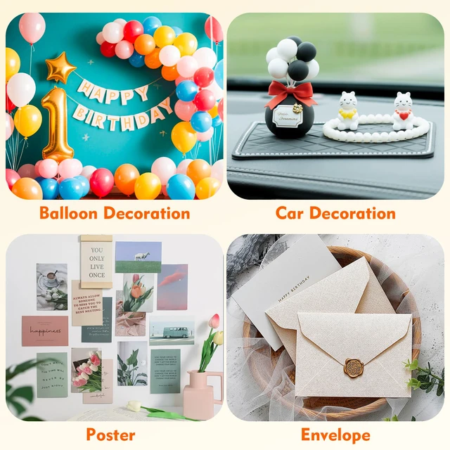 Alt view image 6 of 7 - 300Pcs Double Sided Adhesive Dots, Removable Clear Dots Sticky Tack, Waterproof No Trace Dots Adhesive Putty for Wall Hanging Crafts, Balloons Party Decorations Poster Picture Festival Decoration