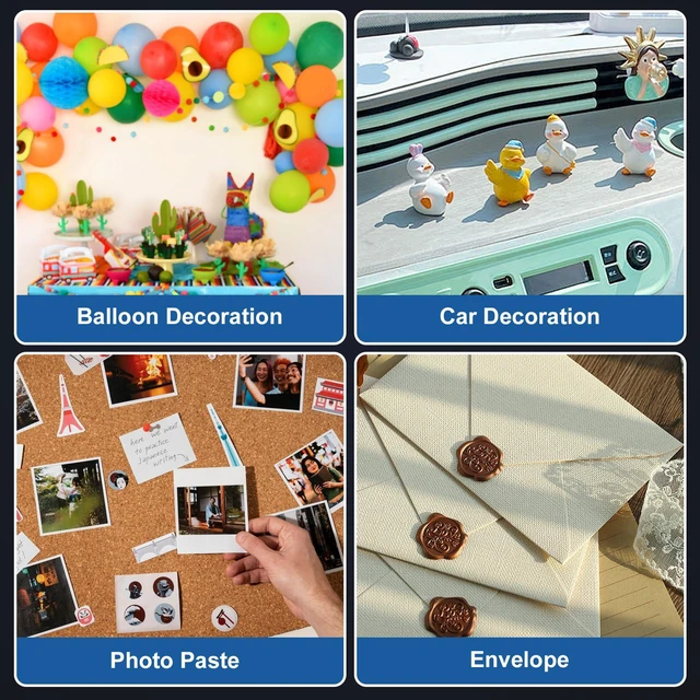 Alt view image 5 of 7 - 300pcs Transparent Adhesive Dots Double- Sided Sticky Tack - Strong and Traceless Adhesive Stick Dots for Poster, Photos, Office & HomeFestival Party Decorations, etc