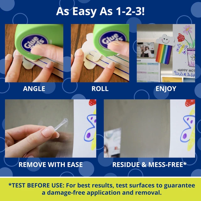 Alt view image 3 of 5 - Removable Dots Dot N' Go Dispenser, Double-Sided, 3/8", .38 Inch, 200 Dots, DIY Craft Glue Tape, Sticky Adhesive Glue Points, Liquid Glue Alternative, Clear