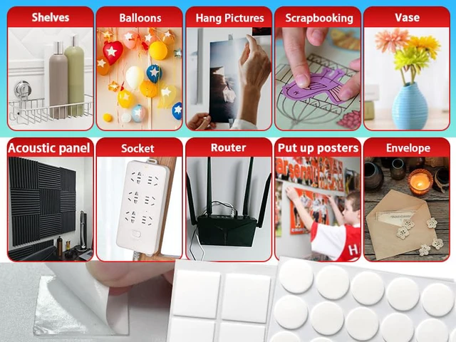 Alt view image 4 of 7 - Double Sided Sticky Tape, No Glue Residue Removable Stickers for Walls | Strong Mounting Strips Dots for Balloon, Photo, Art Craft, Party Supplies, Hanging Poster Decorations