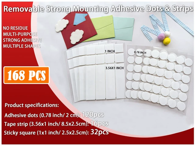 Alt view image 7 of 7 - Double Sided Sticky Tape, No Glue Residue Removable Stickers for Walls | Strong Mounting Strips Dots for Balloon, Photo, Art Craft, Party Supplies, Hanging Poster Decorations
