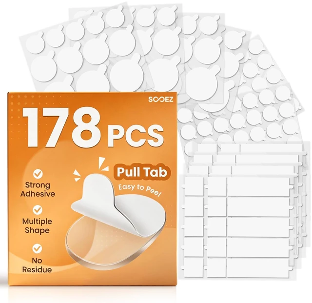 Main image of Double Sided Tape Variety Pack with Pull Tab, 178 Pcs Glue Wall Tape | Posters Tape Dots, Removable Sticky Tacks Balloons Arch Strip for Hanging, Easy Peel Mounting Putty for Crafts Home Decor