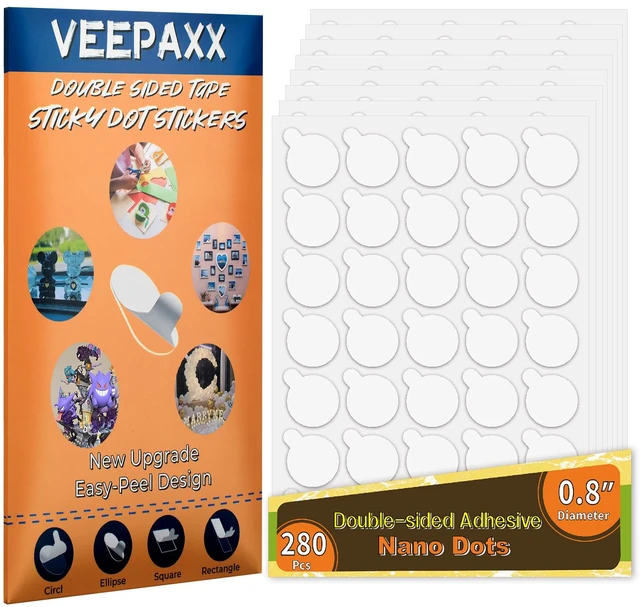 Main image of 280Pcs Double Sided Adhesive Dots, Removable Clear Dots Sticky Tack, Waterproof No Trace Dots Adhesive Putty for Wall Hanging Crafts, Balloons Party Decorations Poster Picture Festival Decoration 20mm